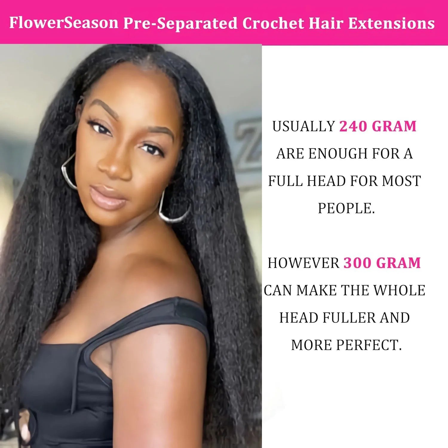 Kinky Straight Feather Crochet Human hair Knotless Pre-Separated Crochet Hair Extension Virgin Hair Bundles 100% Human Hair