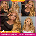 12A Body Wave Knotless Pre-Separated Crochet Hair Extensions Human Hair #27 Honey Blonde Crochet Hair With Invisible Micro Loop