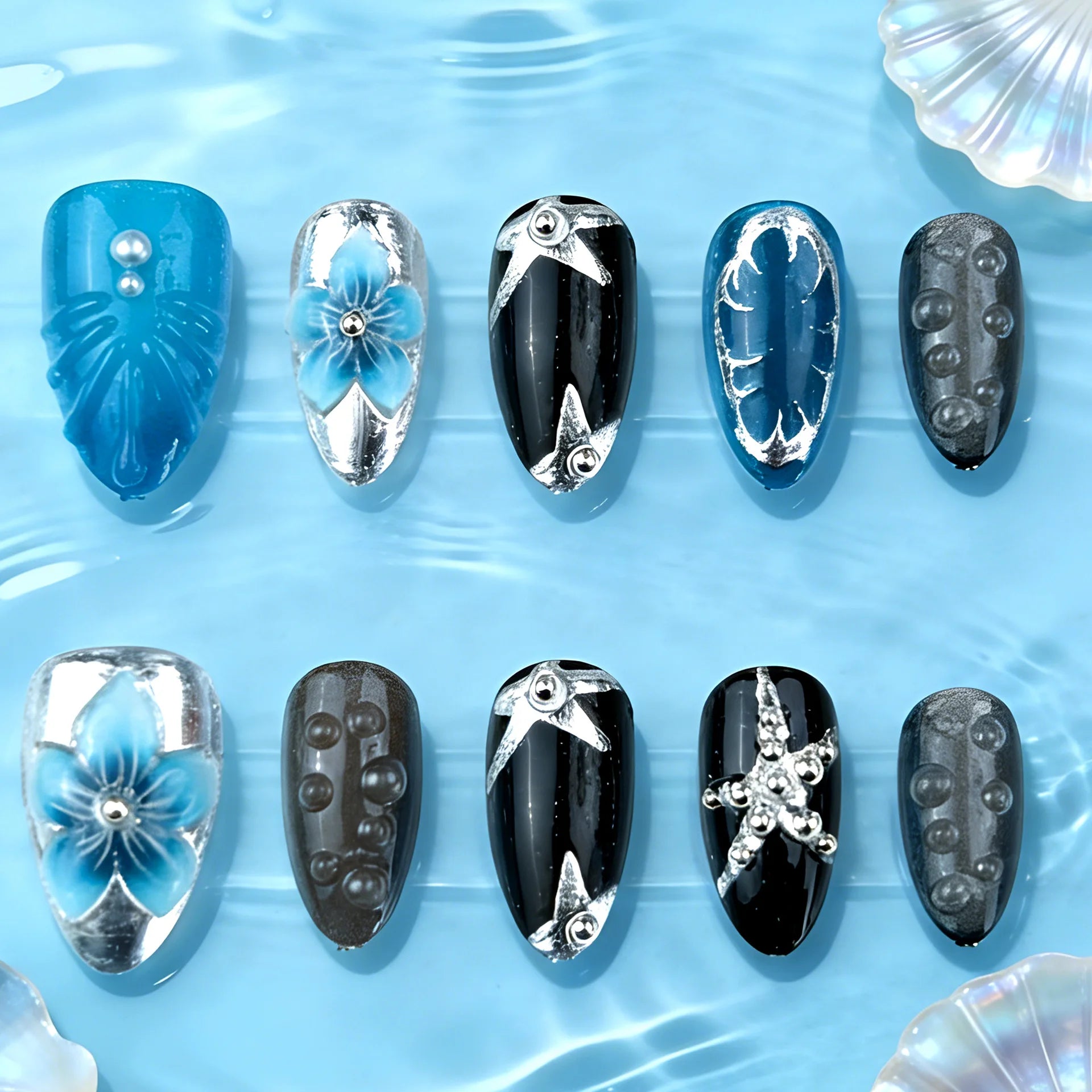 24PCS Almond Press On Nails