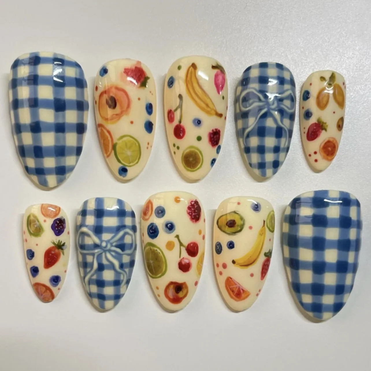24Pcs Mid-length Almond Press Nails