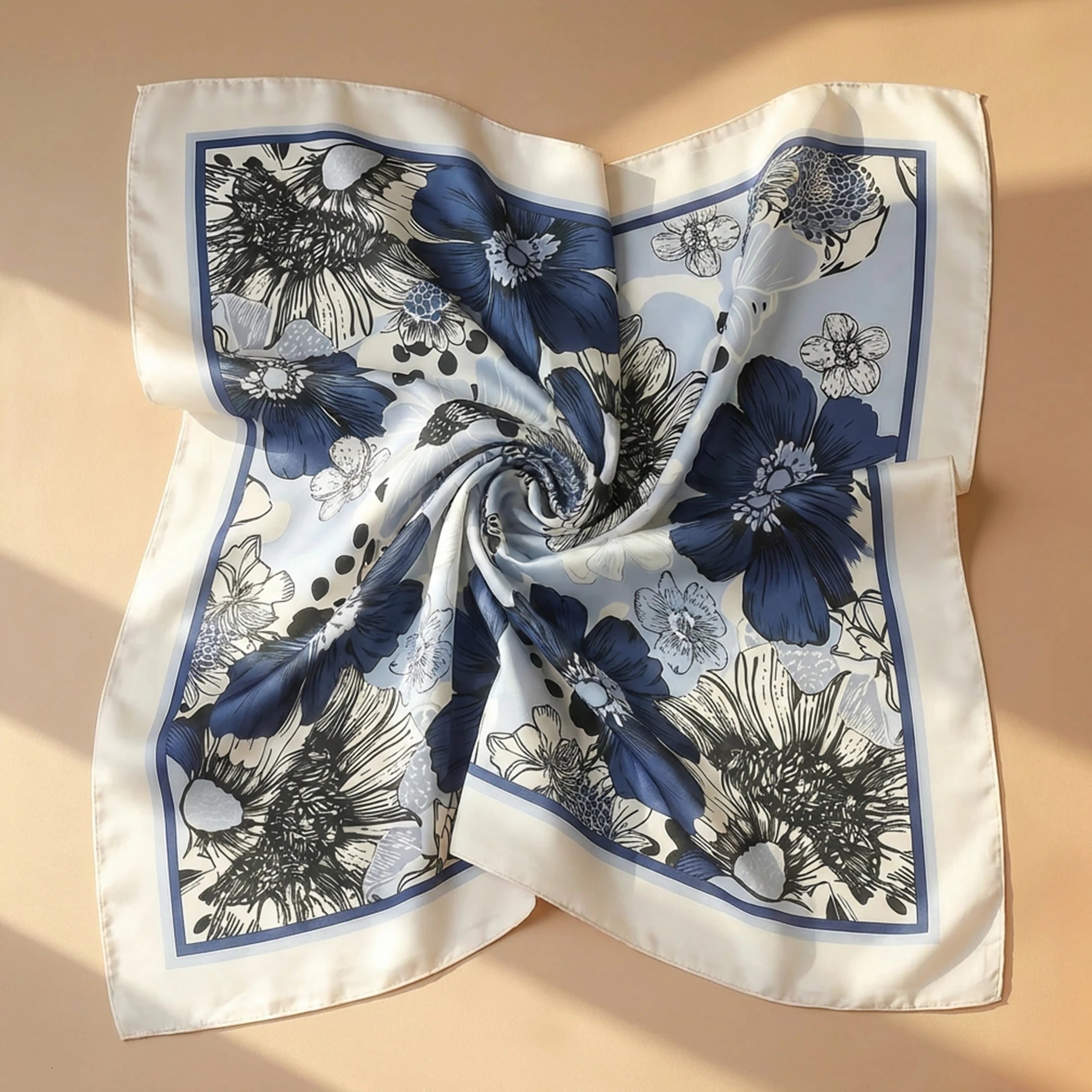 Flower Print 70cm Square Scarf
