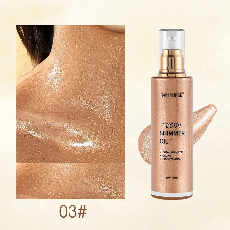 Pearl Rose Gold Shimmer Face/Body Oil Highlighter