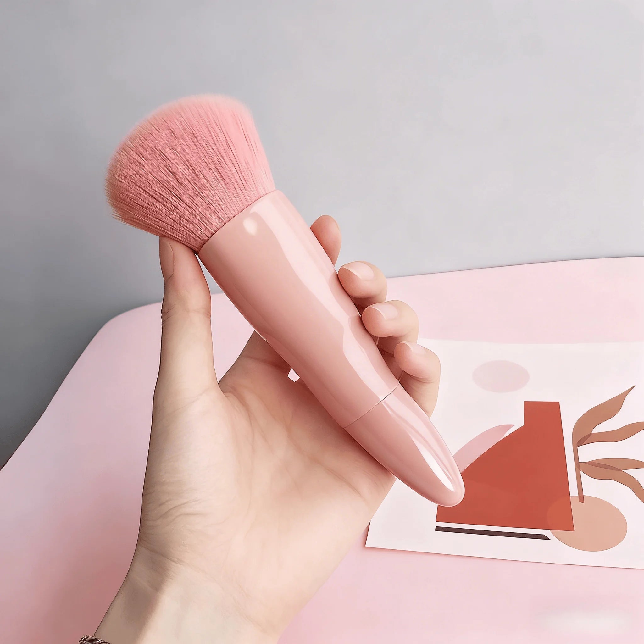 Compact Makeup Brush and Mirror Set