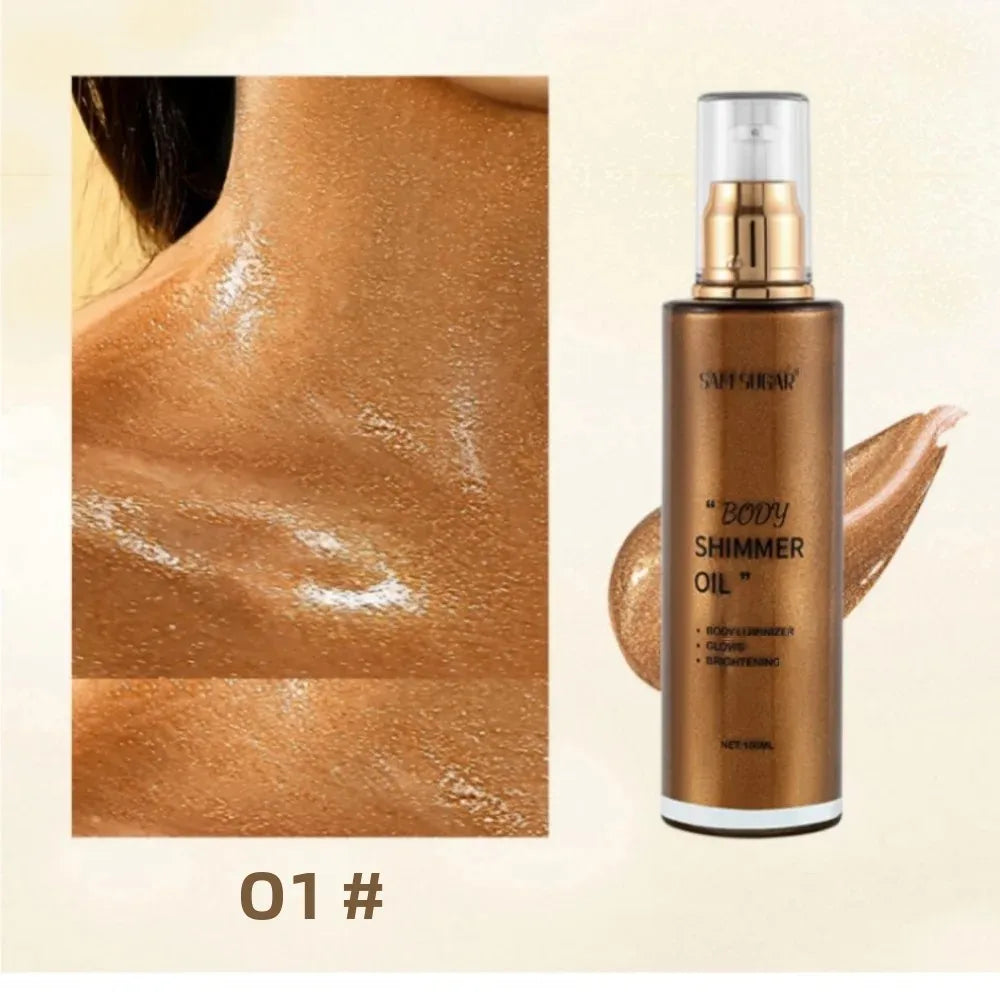 Pearl Rose Gold Shimmer Face/Body Oil Highlighter