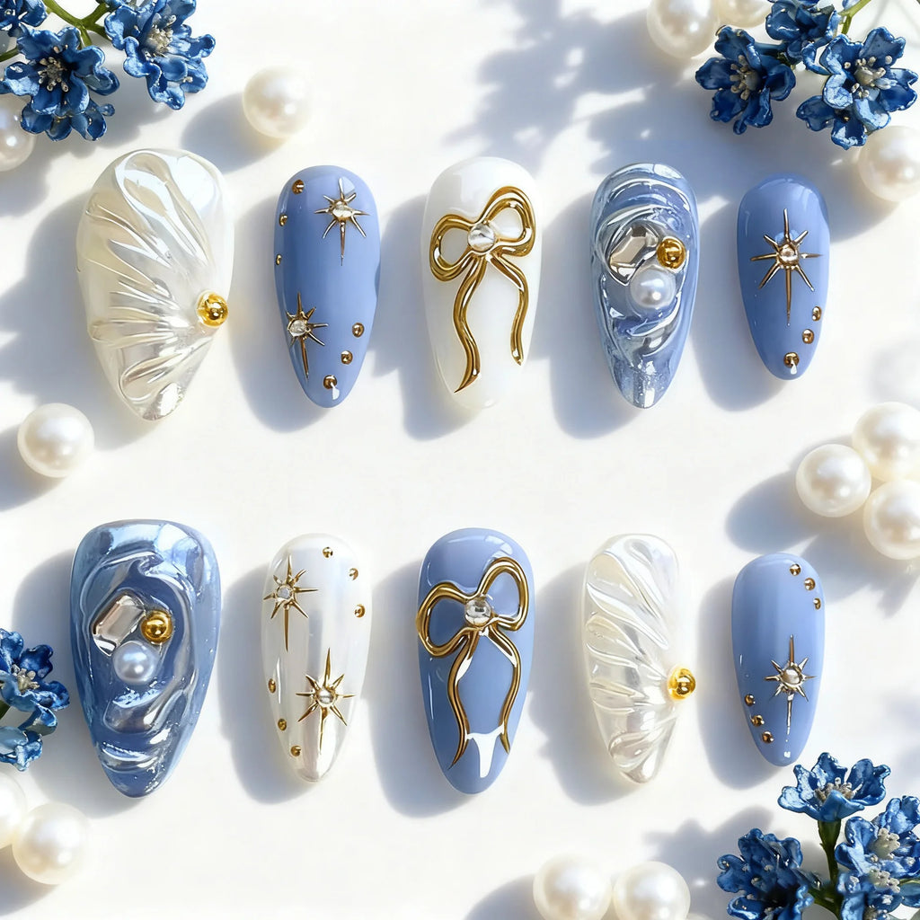24PCS Almond Press On Nails