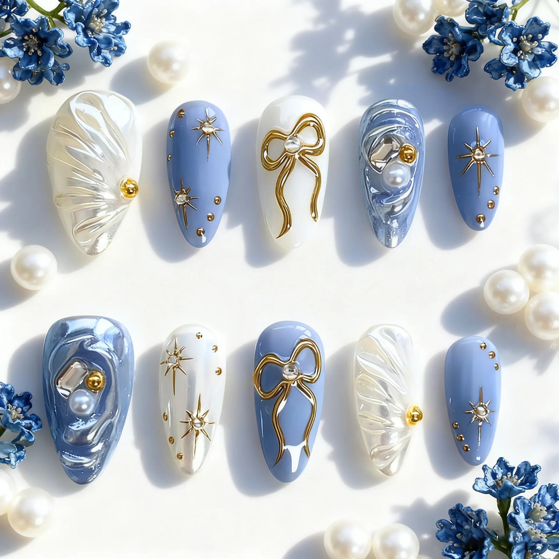 24PCS Almond Press On Nails
