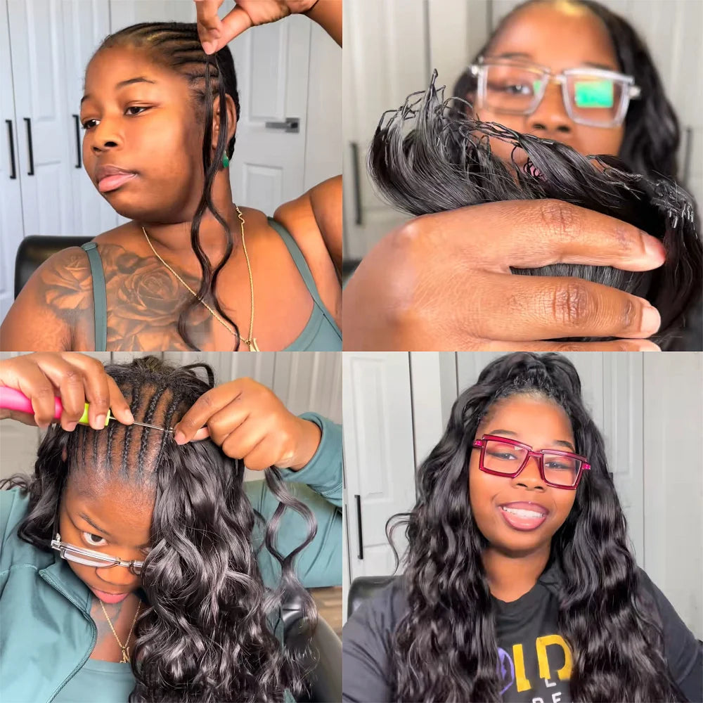 Miracle Knots Body Wave Pre Separated Knotless Crochet Human Hair Extensions Brazilian Feather Crochet Virgin Hair for Braids