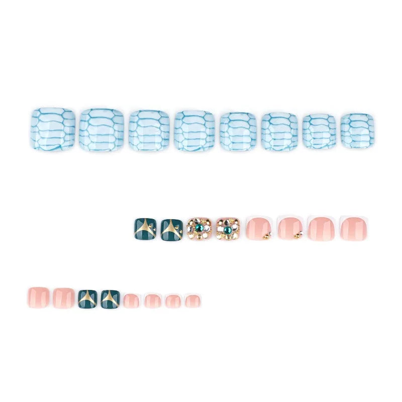 24PCS  Press on Toe Nails