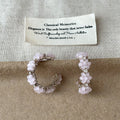 Floret Hoop Earrings in Pink