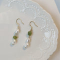 [Clearance] Green Quartz Pearl Earrings (2 Styles)