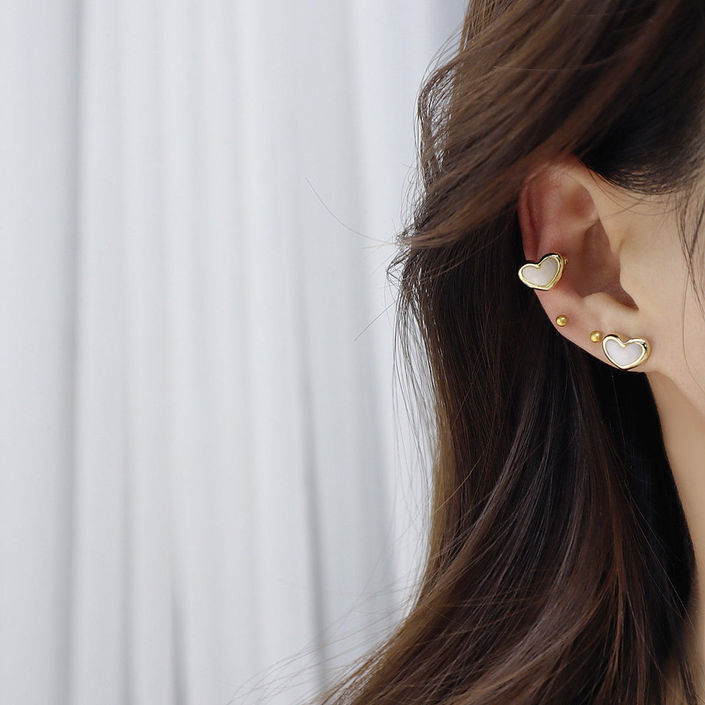 Pearl Heart Ear Cuff